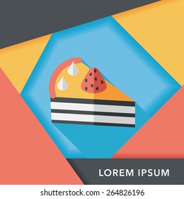 birthday cake flat icon with long shadow,eps10