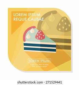 birthday cake flat icon with long shadow,eps10