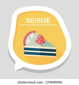 birthday cake flat icon with long shadow,eps10
