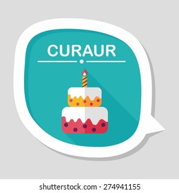 birthday cake flat icon with long shadow,eps10