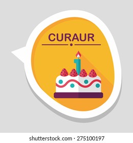 birthday cake flat icon with long shadow,eps10