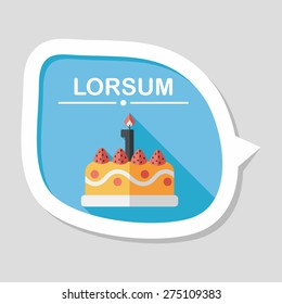 birthday cake flat icon with long shadow,eps10