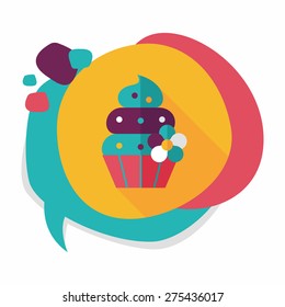 birthday cake flat icon with long shadow,eps10