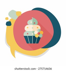 birthday cake flat icon with long shadow, eps10
