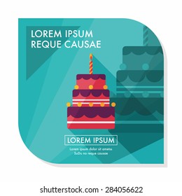 birthday cake flat icon with long shadow,eps10