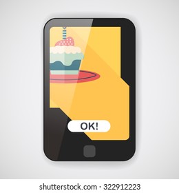 birthday cake flat icon with long shadow,eps10