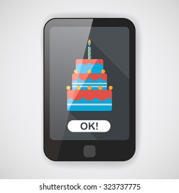 birthday cake flat icon with long shadow,eps10