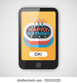 birthday cake flat icon with long shadow,eps10