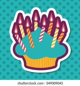 birthday cake flat icon with long shadow,eps10