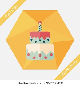 birthday cake flat icon with long shadow,eps10