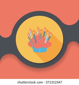 birthday cake flat icon with long shadow,eps10