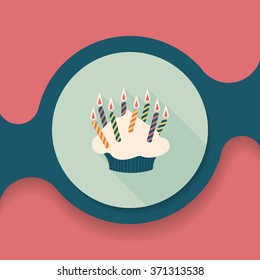 birthday cake flat icon with long shadow,eps10