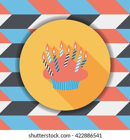 birthday cake flat icon with long shadow,eps10