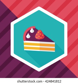 birthday cake flat icon with long shadow,eps10