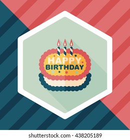 birthday cake flat icon with long shadow,eps10