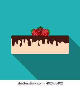 Birthday Cake Flat Icon for Your Design, Vector Illustration Eps10