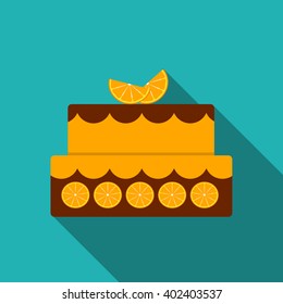 Birthday Cake Flat Icon for Your Design, Vector Illustration Eps10