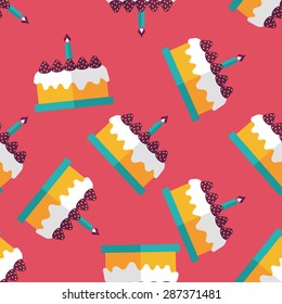birthday cake flat icon,eps10 seamless pattern background