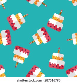 birthday cake flat icon,eps10 seamless pattern background