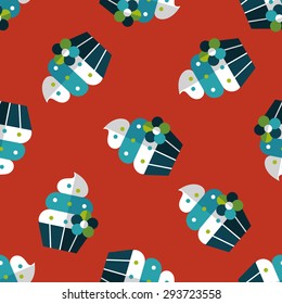 birthday cake flat icon,eps10 seamless pattern background