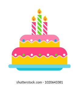 Birthday Cake On White Background Vector Stock Vector (Royalty Free ...