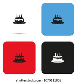 Birthday cake flat vector icon.