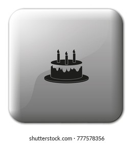 Birthday cake flat vector icon.