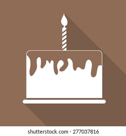 Birthday Cake Flat Web Icon Vector Illustration EPS10
