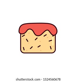 birthday cake flat in white background vector illustration design