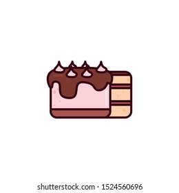 birthday cake flat in white background vector illustration design