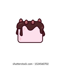 birthday cake flat in white background vector illustration design