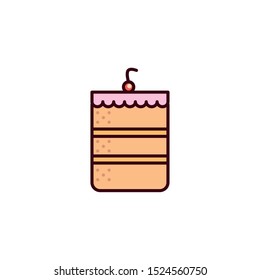 birthday cake flat in white background vector illustration design