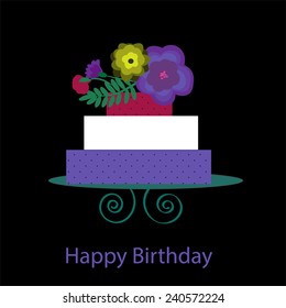  Birthday cake with flowers