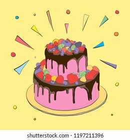 birthday cake with fruit