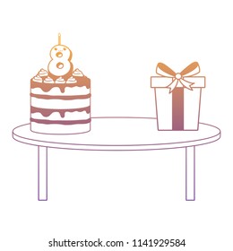 birthday cake and gift box