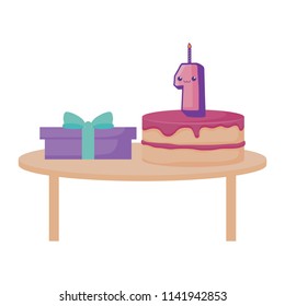 birthday cake and gift box