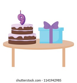 birthday cake and gift box