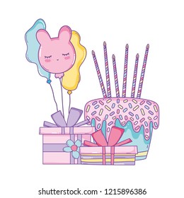 Birthday cake with gift box