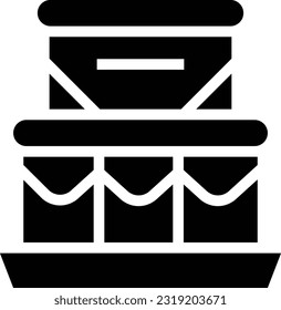 Birthday Cake Glyph Icon, Vector Icon