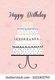 birthday cake greeting card design