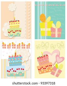 Birthday Cake Greeting Card vector