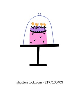 birthday cake. hand drawn vector children's illustration.