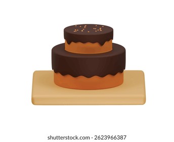  birthday cake icon 3d illustration render