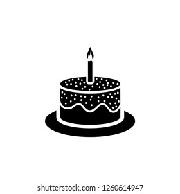 Birthday Cake Icon. Anniversary Bakery. Celebration Tart.