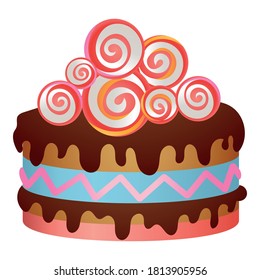 Birthday cake icon. Cartoon of birthday cake vector icon for web design isolated on white background