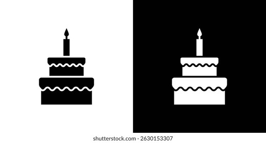 Birthday cake icon concept, vector illustration