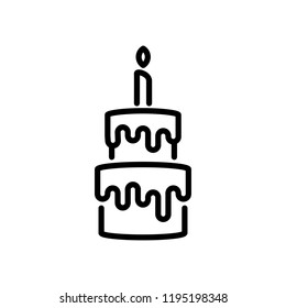 Birthday cake icon design for Bakery shop product menu