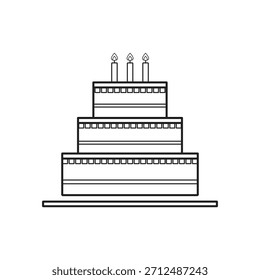 Diseño de icono de pastel de cumpleaños con estilo de caja