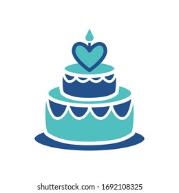 birthday cake icon design, flat style trendy collection