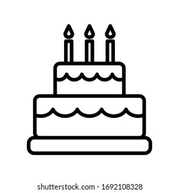 birthday cake icon design, flat style trendy collection